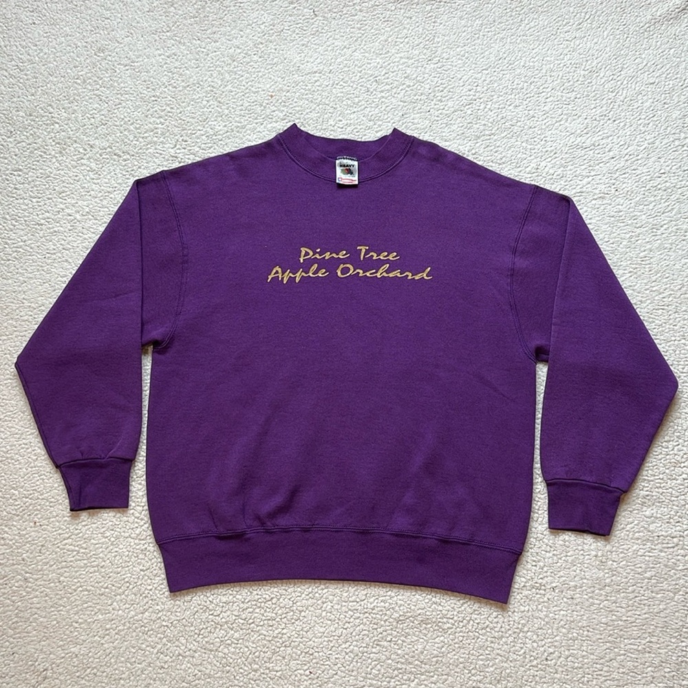 Vintage 90s Pine Tree Apple Orchard Essential Royal Purple Crewneck
